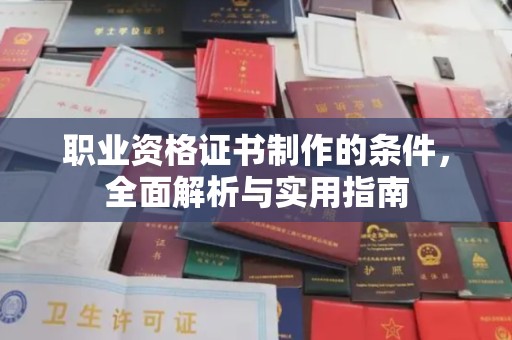 望谟职业资格证书制作的条件，全面解析与实用指南
